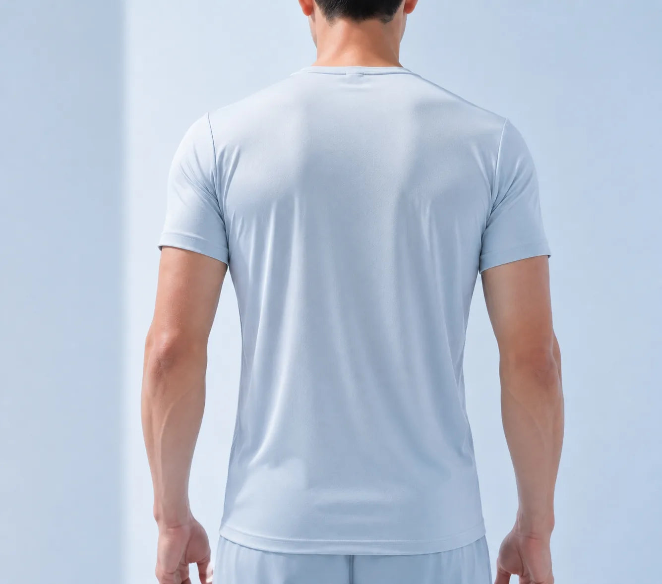 Lightweight pale-blue close-to-skin cooling T-shirt