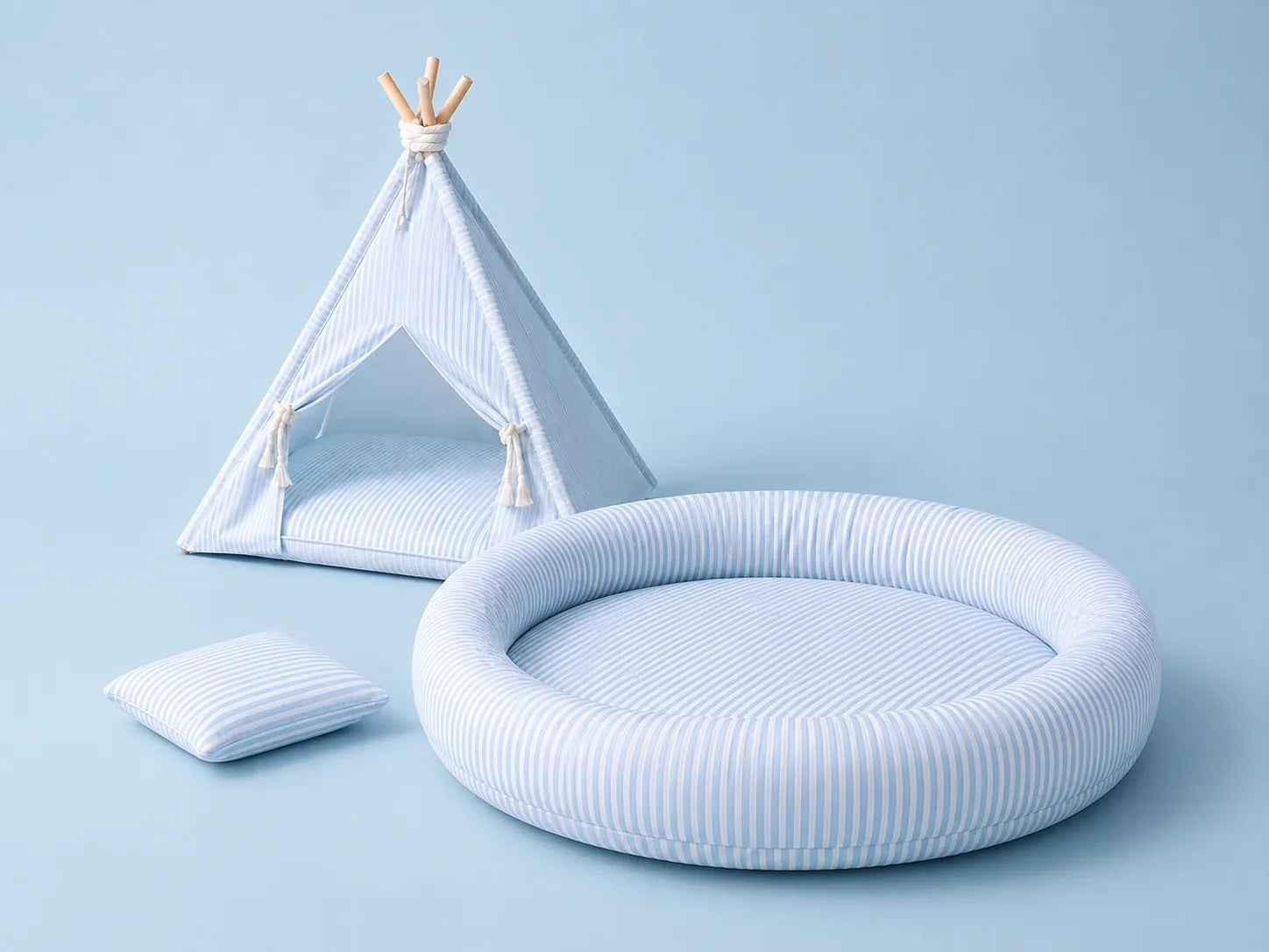 Empty cooling pet nest in a calm home setting