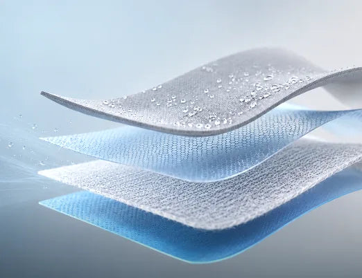 Layered surface configuration for cooling textiles