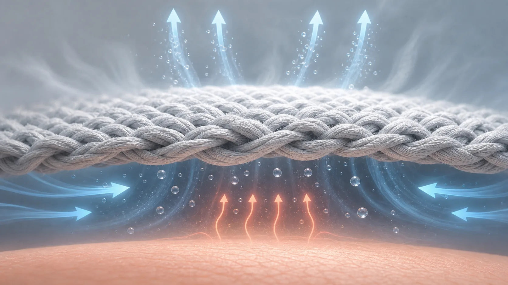 Contact heat and moisture dissipation through a cooling textile surface